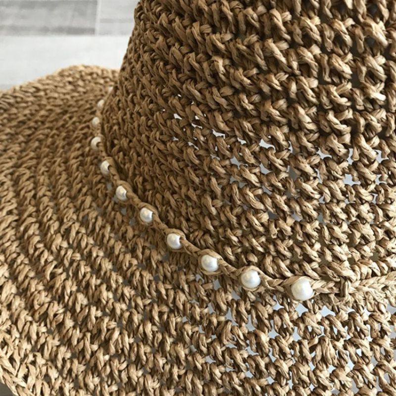 Stråflettet Artikel Pearl Sommer Plain Hat