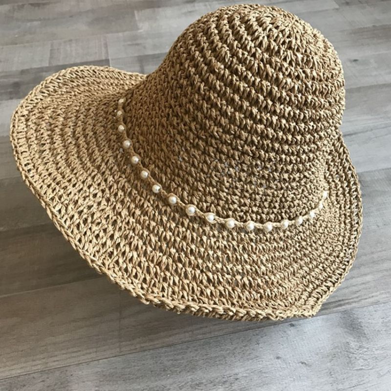 Stråflettet Artikel Pearl Sommer Plain Hat